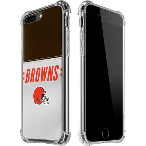 NFL Cleveland Browns White Striped iPhone 7/8 Plus Clear Case