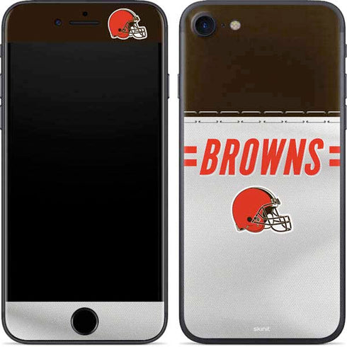 NFL Cleveland Browns White Striped iPhone 7 Skin
