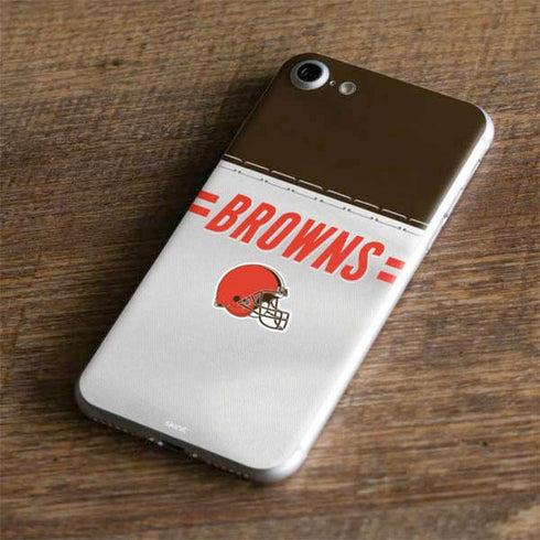 NFL Cleveland Browns White Striped iPhone 7 Skin