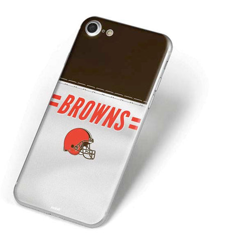 NFL Cleveland Browns White Striped iPhone 7 Skin