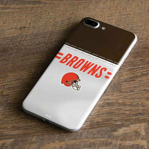 NFL Cleveland Browns White Striped iPhone 8 Plus Skin