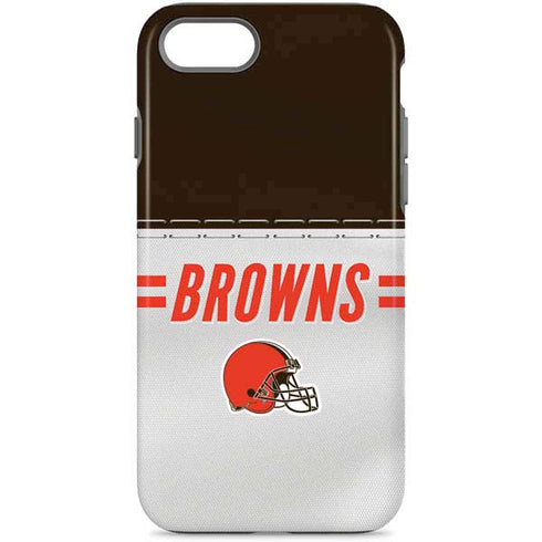 NFL Cleveland Browns White Striped iPhone 8 Pro Case