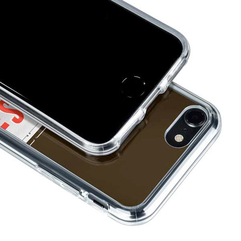 NFL Cleveland Browns White Striped iPhone SE (2nd & 3rd Gen) Clear Case