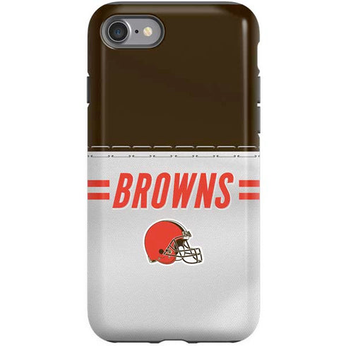 NFL Cleveland Browns White Striped iPhone SE (2nd & 3rd Gen) Pro Case