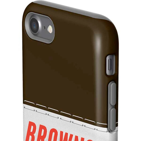 NFL Cleveland Browns White Striped iPhone SE (2nd & 3rd Gen) Pro Case