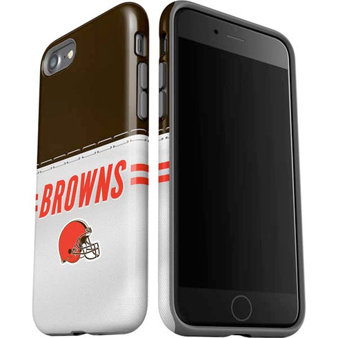 NFL Cleveland Browns White Striped iPhone SE (2nd & 3rd Gen) Pro Case