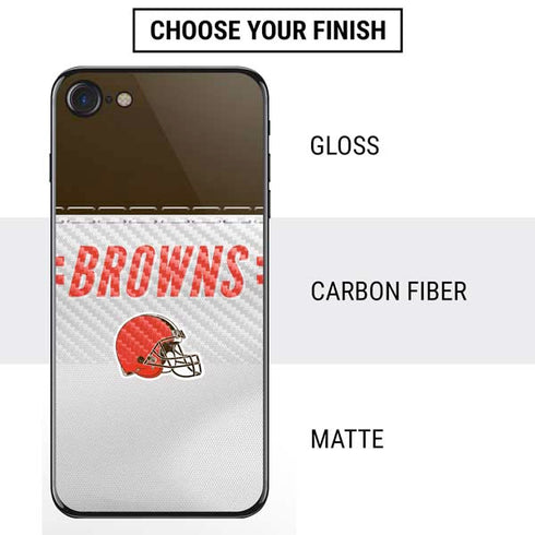 NFL Cleveland Browns White Striped iPhone SE (2nd & 3rd Gen) Skin