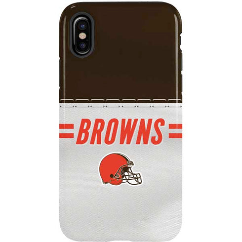 NFL Cleveland Browns White Striped iPhone X Pro Case