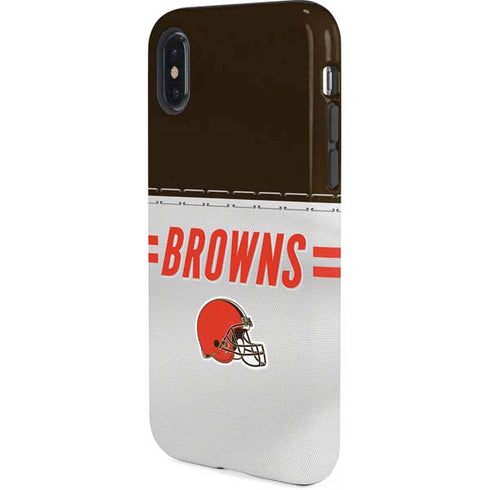 NFL Cleveland Browns White Striped iPhone X Pro Case