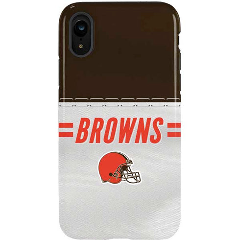 NFL Cleveland Browns White Striped iPhone XR Pro Case