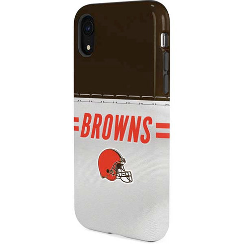 NFL Cleveland Browns White Striped iPhone XR Pro Case