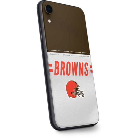 NFL Cleveland Browns White Striped iPhone XR Skin