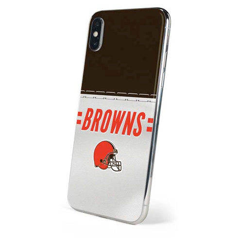 NFL Cleveland Browns White Striped iPhone XS Skin
