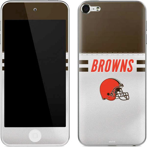 NFL Cleveland Browns White Striped Apple iPod Skin