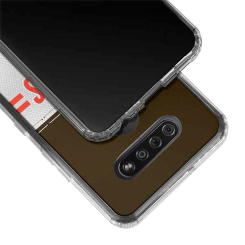 NFL Cleveland Browns White Striped LG K51/Q51 Clear Case