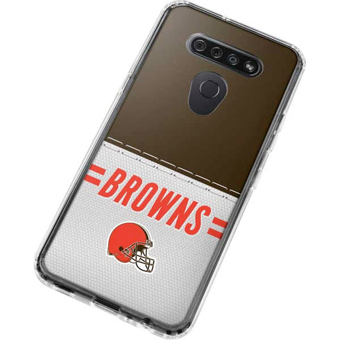 NFL Cleveland Browns White Striped LG K51/Q51 Clear Case