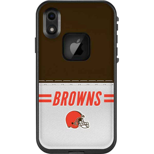 NFL Cleveland Browns White Striped LifeProof Fre iPhone Skin