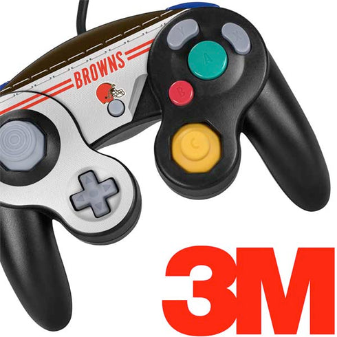 NFL Cleveland Browns White Striped Nintendo GameCube Controller Skin