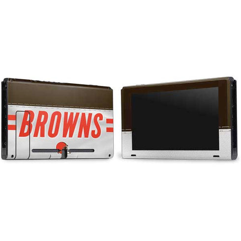 NFL Cleveland Browns White Striped Nintendo Switch Bundle Skin