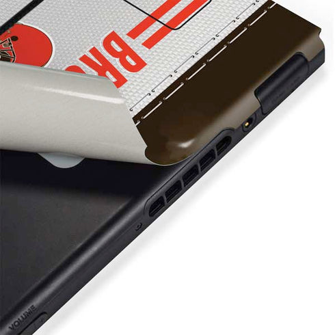 NFL Cleveland Browns White Striped Nintendo Switch Bundle Skin