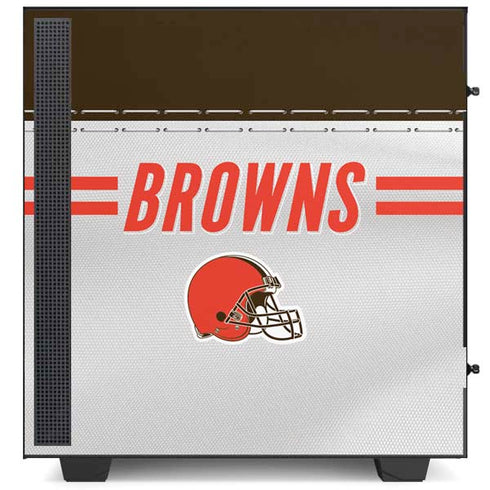 NFL Cleveland Browns White Striped NZXT H510 Compact ATX Mid-Tower Case Skin
