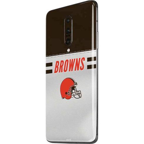 NFL Cleveland Browns White Striped OnePlus 7 Pro Skin