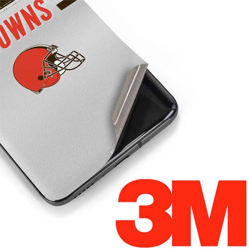 NFL Cleveland Browns White Striped OnePlus 7 Pro Skin