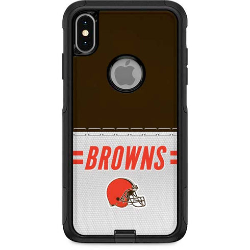 NFL Cleveland Browns White Striped Otterbox Commuter iPhone Skin