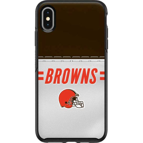 NFL Cleveland Browns White Striped Otterbox Symmetry iPhone Skin