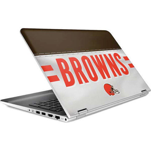 NFL Cleveland Browns White Striped HP Pavilion Skin