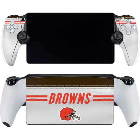 NFL Cleveland Browns White Striped PlayStation Portal Remote Player Skin