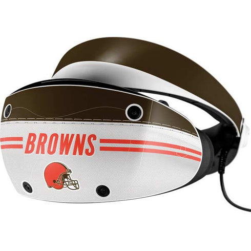 NFL Cleveland Browns White Striped PlayStation VR2 Skin