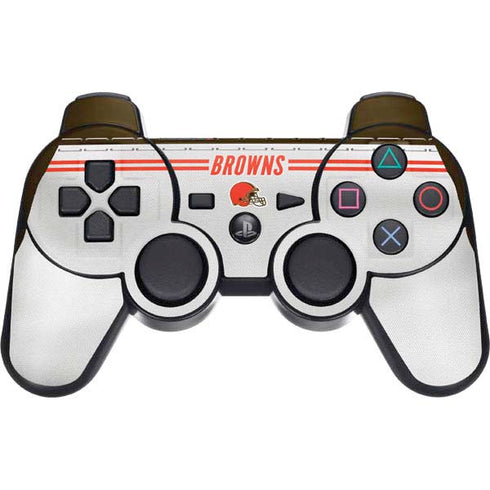 NFL Cleveland Browns White Striped PS3 Dual Shock wireless controller Skin