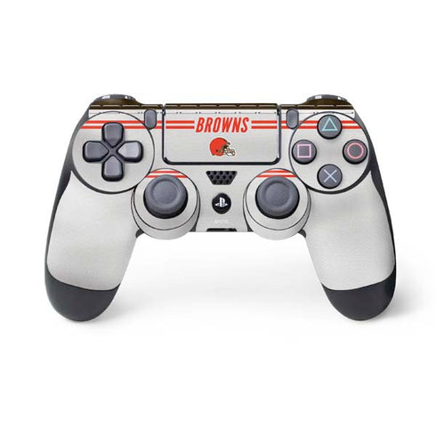NFL Cleveland Browns White Striped PS4 Controller Skin