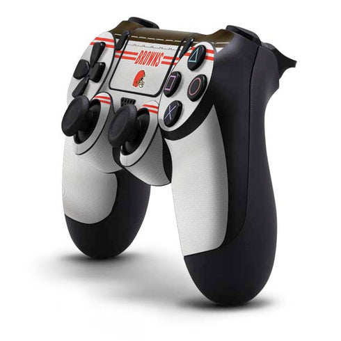 NFL Cleveland Browns White Striped PS4 Controller Skin