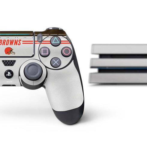 NFL Cleveland Browns White Striped PS4 Pro Bundle Skin
