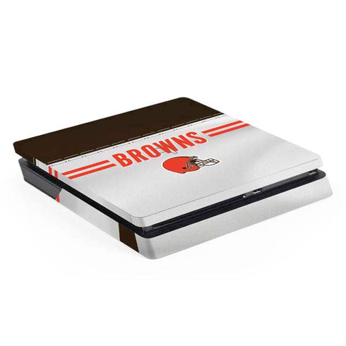 NFL Cleveland Browns White Striped PS4 Slim Skin