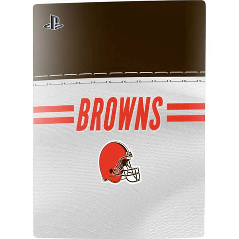NFL Cleveland Browns White Striped PS5 Digital Edition Console Skin