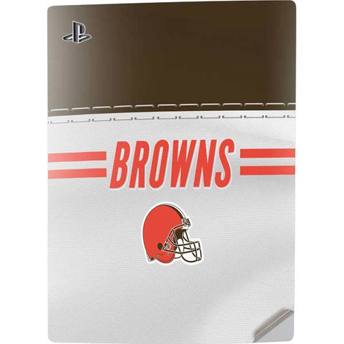 NFL Cleveland Browns White Striped PS5 Digital Edition Console Skin