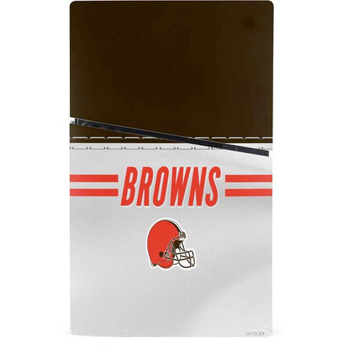 NFL Cleveland Browns White Striped PS5 Slim Digital Edition Console Skin