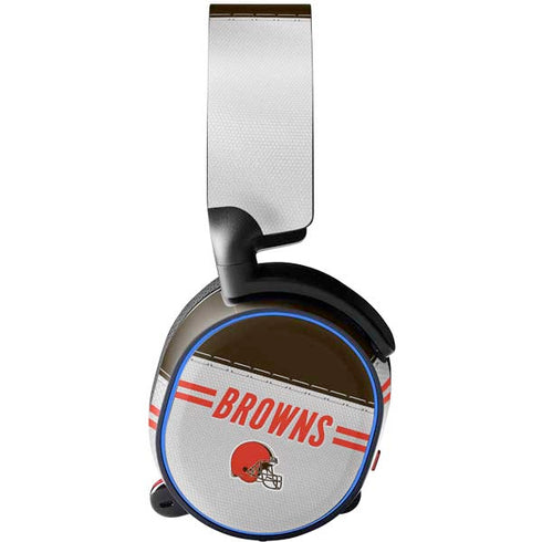 NFL Cleveland Browns White Striped SteelSeries Arctis 3 Skin