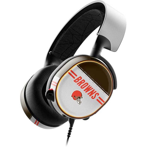 NFL Cleveland Browns White Striped SteelSeries Arctis 5 Skin
