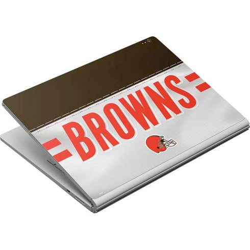 NFL Cleveland Browns White Striped Surface Book Skin