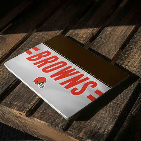 NFL Cleveland Browns White Striped Surface Laptop 2 Skin