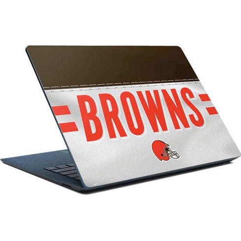 NFL Cleveland Browns White Striped Surface Laptop Skin