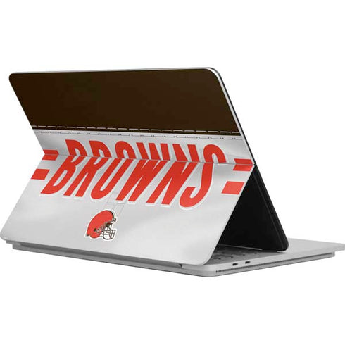NFL Cleveland Browns White Striped Surface Laptop Studio Skin