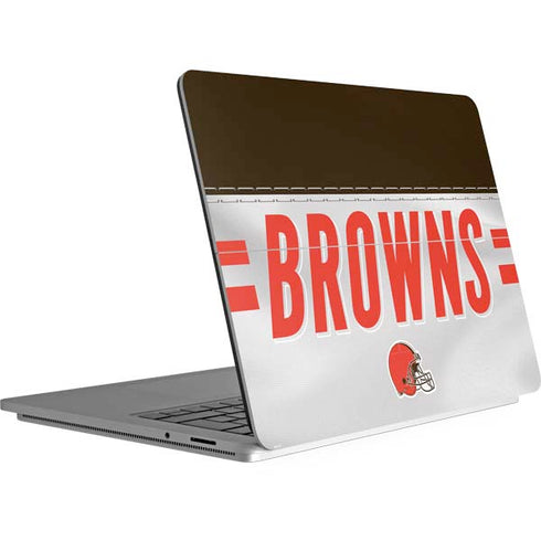 NFL Cleveland Browns White Striped Surface Laptop Studio Skin