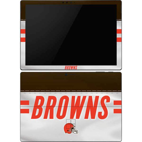 NFL Cleveland Browns White Striped Surface Pro 6 Skin