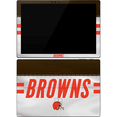 NFL Cleveland Browns White Striped Surface Pro 7 Skin