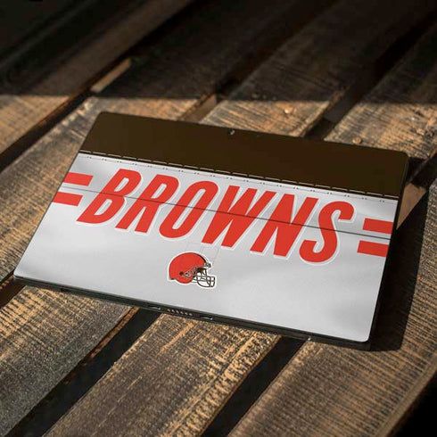 NFL Cleveland Browns White Striped Surface Pro 7 Skin